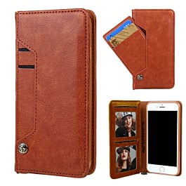 Luxury Leather Wallet Case with Credit Card Slot - BROWN for iPhone 6S / 6G (Only Ground Shipping)