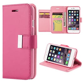 Design Wallet with Extra Pocket Case - HOT PINK for iPhone 6S / 6G (Only Ground Shipping)