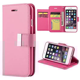 Design Wallet with Extra Pocket Case - PINK for iPhone 6S / 6G (Only Ground Shipping)