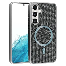 Wireless Charging Bling Diamond Crystal Case - SILVER for Galaxy S23FE (Only Ground Shipping)