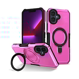 Hard PC Shockproof Case w /Ring Holder - PINK for Galaxy A06 (Only Ground Shipping)