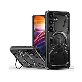 Full-Body Rugged Shockproof Case w/Built-in Ring Holder - BLACK for Galaxy A35 (Only Ground Shipping)