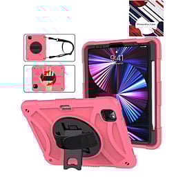 Hand Adjustable Heavy Duty Case with Shoulder Strap - PINK for iPad Air 4 / Air 5 / Pro 11 (1st / 2nd / 3rd / 4th) (Only Ground Shipping)