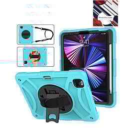 Hand Adjustable Heavy Duty Case with Shoulder Strap - TEAL for iPad Air 4 / Air 5 / Pro 11 (1st / 2nd / 3rd / 4th) (Only Ground Shipping)