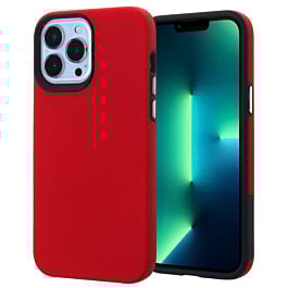 Shock Absorption Protective Dual Layer Case - RED for iPhone 13 Pro Max (Only Ground Shipping)