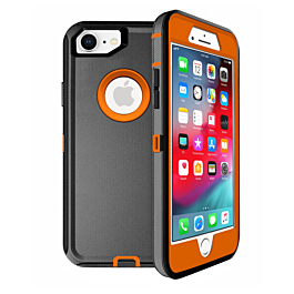 Heavy Duty Case for iPhone 7 / 8 (BLACK & ORANGE) (Only Ground Shipping)