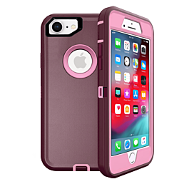 Heavy Duty Case for iPhone 7 / 8 (MAROON & PINK) (Only Ground Shipping)