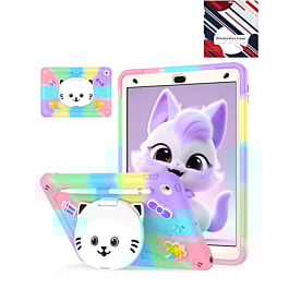 Shockproof Kickstand Case with Pen Slot - COLORFUL PURPLE for iPad 10.2" (7th / 8th / 9th) (Only Ground Shipping)
