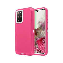 Heavy Duty Case for Galaxy S20 Ultra (HOT PINK & WHITE) (Only Ground Shipping)