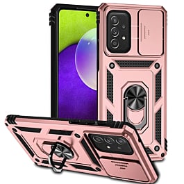Galaxy A73 5G Dual Layers Hybrid Case w/Metal Ring And Camera Protector - ROSE GOLD (Only Ground Shipping)