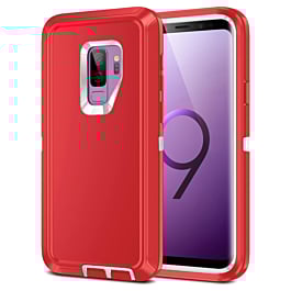 Heavy Duty Case for Galaxy S9 (RED & WHITE) (Only Ground Shipping)