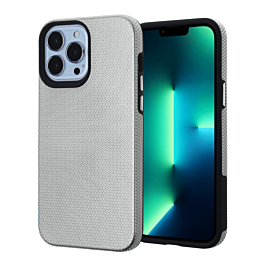 Shock Absorption Protective Dual Layer Case - SILVER for iPhone 13 Pro Max (Only Ground Shipping)