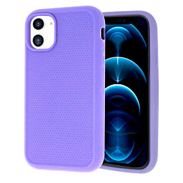 Dual Layer Serrated Case - PURPLE for iPhone XR (Only Ground Shipping)