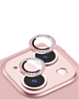 Iced Out Square Camera Lens with HD Tempered Glass for iPhone 13 / 13 Mini (PINK)