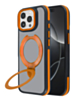 Matte Transparent Case with Wireless Charging Kickstand - ORANGE for iPhone 13 Pro Max (Only Ground Shipping)