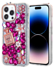 Crystal Flower Perfume Silicone Hard Case - PINK for iPhone 13 Pro Max (Only Ground Shipping)