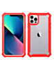 3in1 Hybrid Clear Soft TPU Hard PC Back Cover Case - RED for iPhone 13 Pro (Only Ground Shipping)