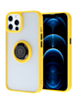 Hard PC Rear / Soft TPU Colorful Border Case with I-ring Holder - YELLOW for iPhone 13 Pro Max (Only Ground Shipping)