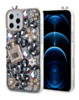 Crystal Flower Perfume Silicone Hard Case - BLACK for iPhone 13 Pro Max (Only Ground Shipping)