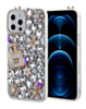 Crystal Flower Perfume Silicone Hard Case - SILVER for iPhone 13 Pro Max (Only Ground Shipping)