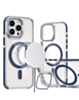 Thin Magnetic Clear Case with Camera Stand Kickstand - BLUE for iPhone 13 Pro Max (Only Ground Shipping)