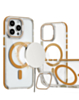 Thin Magnetic Clear Case with Camera Stand Kickstand - DESERT GOLD for iPhone 13 Pro Max (Only Ground Shipping)