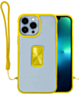 Hard Clear Magnetic Case with Hand Rope - YELLOW for iPhone 12 Pro Max (Only Ground Shipping)