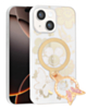 Luxury Diamond Shiny Cases with Butterfly Ring Design (WHITE) for iPhone 13 / 14 (Only Ground Shipping)
