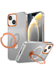 Transparent Magnetic Case with Kickstand (ORANGE) for iPhone 13 / 14 (Only Ground Shipping)