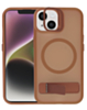 Matte Transparent Camera Stand Case with Wireless Charging for iPhone 13 / 14 (BROWN) (Only Ground Shipping)
