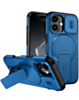 Magnetic Push Slide Lens Case with Kickstand (BLUE) for iPhone 13 / 14 (Only Ground Shipping)