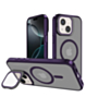 Slim Transparent Camera Stand Case with Wireless Charging - PURPLE for iPhone 13 / 14 (Only Ground Shipping)