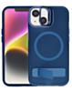 Matte Transparent Camera Stand Case with Wireless Charging for iPhone 13 / 14 (BLUE) (Only Ground Shipping)