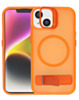 Matte Transparent Camera Stand Case with Wireless Charging for iPhone 13 / 14 (ORANGE) (Only Ground Shipping)