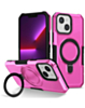 Hard PC Shockproof Case w /Ring Holder - PINK for iPhone 13 / 14 / 16e / 17e (Only Ground Shipping)