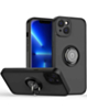 Hard PC Rear / Soft TPU Colorful Border Case with I-ring Holder - BLACK for iPhone 14 / 13 (Only Ground Shipping)