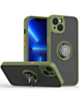 Hard PC Rear / Soft TPU Colorful Border Case with I-ring Holder - GREEN for iPhone 14 / 13 (Only Ground Shipping)