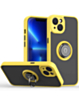 Hard PC Rear / Soft TPU Colorful Border Case with I-ring Holder - YELLOW for iPhone 14 / 13 (Only Ground Shipping)