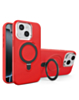 Support Heavy Duty Case with Wireless Charging Kickstand - RED for iPhone 13 / 14 (Only Ground Shipping)