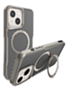 Carbon Fiber Magnetic Kickstand Case - GRAY for iPhone 13 / 14 (Only Ground Shipping)