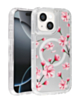 Flower Design Transparent Case with Wireless Charger - Style 1 for iPhone 13 / 14 (Only Ground Shipping)