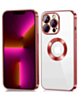 Shiny Wireless Charging Clear Case - RED for iPhone 14 Pro (Only Ground Shipping)