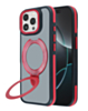 Matte Transparent Case with Wireless Charging Kickstand - RED for iPhone 14 Pro Max (Only Ground Shipping)