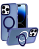 Carbon Wireless Charging Case with Ring Stand - DARK BLUE for iPhone 14 Pro Max (Only Ground Shipping)