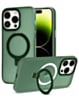 Carbon Wireless Charging Case with Ring Stand - GREEN for iPhone 14 Pro Max (Only Ground Shipping)