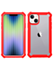 3in1 Hybrid Clear Soft TPU Hard PC Back Cover Case - RED for iPhone 14 / 13 (Only Ground Shipping)