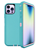 Heavy Duty Case for iPhone 14 Pro Max (LIGHTTEAL & PINK) (Only Ground Shipping)