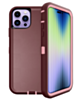 Heavy Duty Case for iPhone 14 Pro (MAROON & PINK) (Only Ground Shipping)