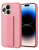 Hand Strap Vertical Magnetic Kickstand Case - PINK for iPhone 14 Pro (Only Ground Shipping)