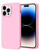 Soft Solid Silicone Case (Full Buttom Cover) - LIGHT PINK for iPhone 14 Pro Max (Only Ground Shipping)